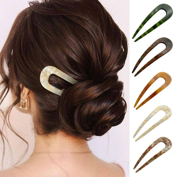 5 Pack French Style U Shaped Hair Pins for Women Girls Hairstyle Accessories Elegant Hairpin Temperament Hot U Shape Women Hairpins