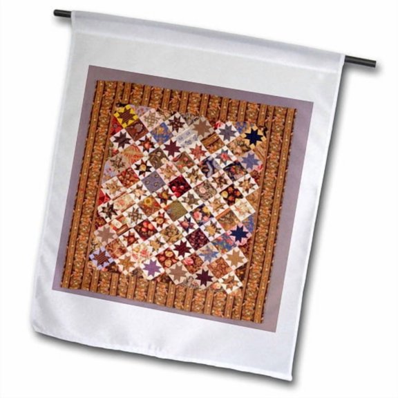 3dRose, Print of New Jersey Vintage Quilt, 18 x 27 inch Garden Flag