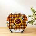 thumbnail image 6 of Balery Sunflower Gnomes and Bees Print Bone China Decorative Plate Ceramic Dinner Plates Art Crafts with Display Stand-10in, 6 of 6