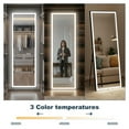 thumbnail image 4 of YYAo 65*22" Rectangle Full-length Mirror with Black Framed and Led Lights, Vanity Mirror for Bedroom, Living Room, Dorm, Black, 4 of 9