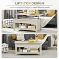 thumbnail image 4 of HOMCOM Table Basse avec Plateau Relevable avec Rangement Dissimulé et Tablettes Ouvertes, 4 of 10