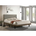 thumbnail image 2 of Coaster Mays Fabric Upholstered Eastern King Platform Bed Walnut Brown and Gray, 2 of 8