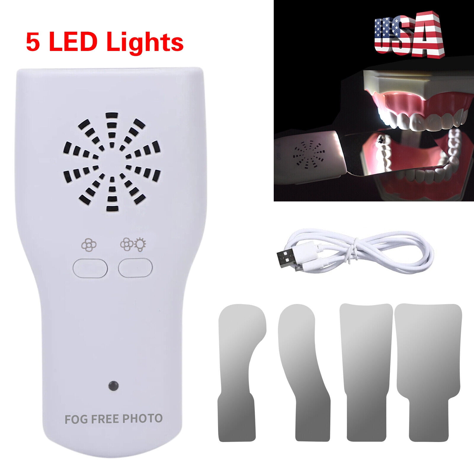 Dental Occlusal Mirror Fog Free LED Intra Oral Photo System Reflector 4