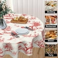 thumbnail image 3 of Nappe Campagnarde Française Ronde Vintage Toile Rouge Nappes Cercle Rustique Classique Village Housse de Table Lavable Essuyable Polyester Dessus de Table Vacances pour Salle à Manger Cuisine Pique-Nique Fête Déco 60 Pouces, 3 of 7
