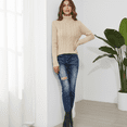 thumbnail image 5 of SOMER Sweaters for Women Casual Turtleneck Long Sleeve Loose Knit Pullover Sweater Fall Winter Clothes 2025, 5 of 7