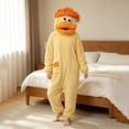 thumbnail image 3 of Funny Big Mouth Monster Onesie - Soft Plush Animal Cosplay Pajamas with Pink Hair Comb for Halloween, Loungewear & Party Costume (Yellow-S), 3 of 10