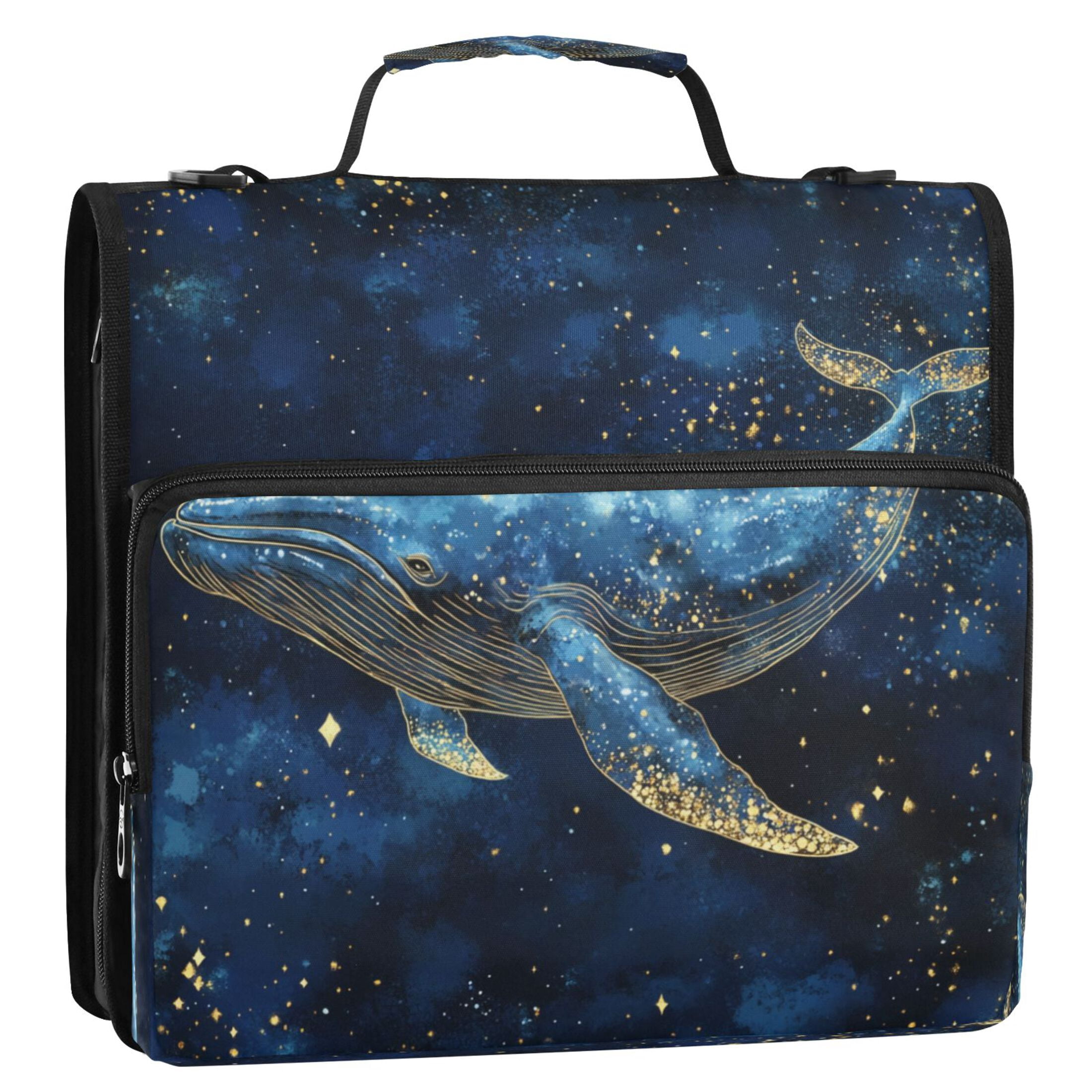 YAZAOO Zipper Binder trapper keeper Documents Organized Design Cosmic Blue Printed