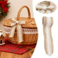 thumbnail image 2 of Offer Countdown! Burlap Lace Ribbon 5Cm Wide Natural Jute Burlap With White Lace Trim Fabric Ribbon For Wrapping Wedding Diy Holiday Event Party Practical Home Decor, 2 of 5