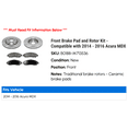 thumbnail image 2 of Front Brake Pad and Rotor Kit - Compatible with 2014 - 2016 Acura MDX 2015, 2 of 2