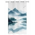 thumbnail image 2 of nqOlkjepod Outdoor Curtains for Patio Waterproof, Green Ombre Landscape Outdoor Privacy Panels Grommet, Watercolor Forest Lake Blackout Outside Curtains for Porch/Cabana/Pergola 54"x95", 1 Panel, 2 of 8