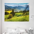 thumbnail image 1 of Landscape Tapestry, Summer Morning on Bohinj Lake in National Park Slovenia Greenery Nature, Wall Hanging for Bedroom Living Room Dorm Decor, 80W X 60L Inches, Green Blue Yellow, by Ambesonne, 1 of 2