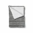 thumbnail image 2 of Black and White Soft Flannel Fleece Blanket, Folk and National Art Design Mexican Mayan Culture Pattern with Triangles, Cozy Plush for Indoor and Outdoor Use, 50" x 60", Black White, by Ambesonne, 2 of 6