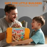 Klever Kits Construction Sensory Bin with Glow-in-The-Dark Stones, Play Sand Toy Gifts for Boys Girls Age 3+