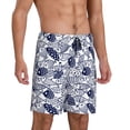 thumbnail image 2 of Kdxio Blue Fish1 Print Mens Sleep Shorts Bottoms Soft Comfy Pajama Wear Pants with Drawstring Pockets, 2 of 5