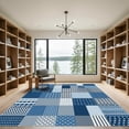 thumbnail image 2 of ODIKA 3'x5' Machine Washable Non-Slip Area Rug, Geometric Navy Blue High Traffic Rug with Pad, Blue, 1056032, 2 of 8