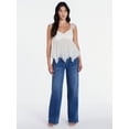 thumbnail image 2 of Madden NYC Floral Lace Babydoll Top with Flutter Sleeves, Sizes XXS-XXL, 2 of 5