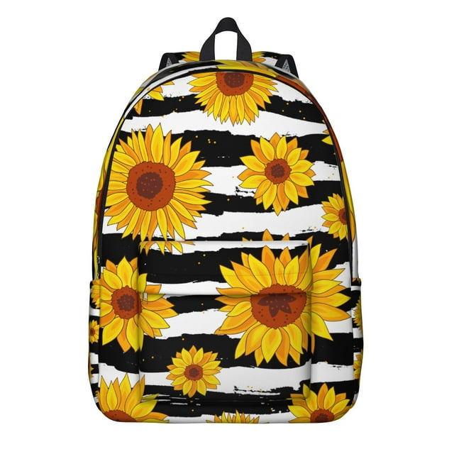 Sunflower and Butterfly Design Backpack – Artistic Floral Pattern, Oxford Durable Material, Large Capacity for School and Travel