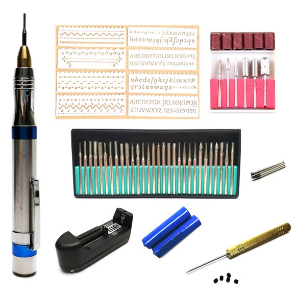 Amdohai 60pcs Engraving Tool Kit Multi-Functional Electric Micro Engraver Pen Portable