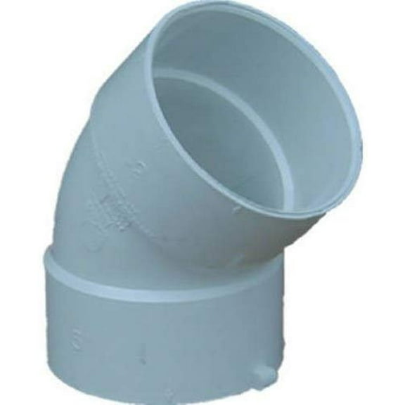 Genova Products PVC Pipe Elbow 45 Degree - 4 In, White