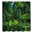thumbnail image 2 of Plant Shower Curtain, Green Jungle Untouched Nature Environmental Concerns Flora Fauna Jungle Rainforest, Fabric Bathroom Set with Hooks, 69W X 84L Inches Extra Long, Forest Green, by Ambesonne, 2 of 2