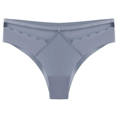 LYEAA Cotton Briefs for Women Low Rise Cool Underwear Breathable Comfort Solid Mesh Daily Panties Seamless Fashionable Underpants Blue S