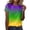 Green, variant on Landzoo One Women Casual Fashion Round Neck Short Sleeve Color Printed T Shirt Top Stylish Beautiful Women's T-Shirts