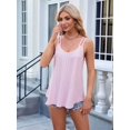 thumbnail image 4 of Womens Solid Color Round Neck Sleeveless Tank Top Basic Layering Undershirt Casual Pink XL, 4 of 9