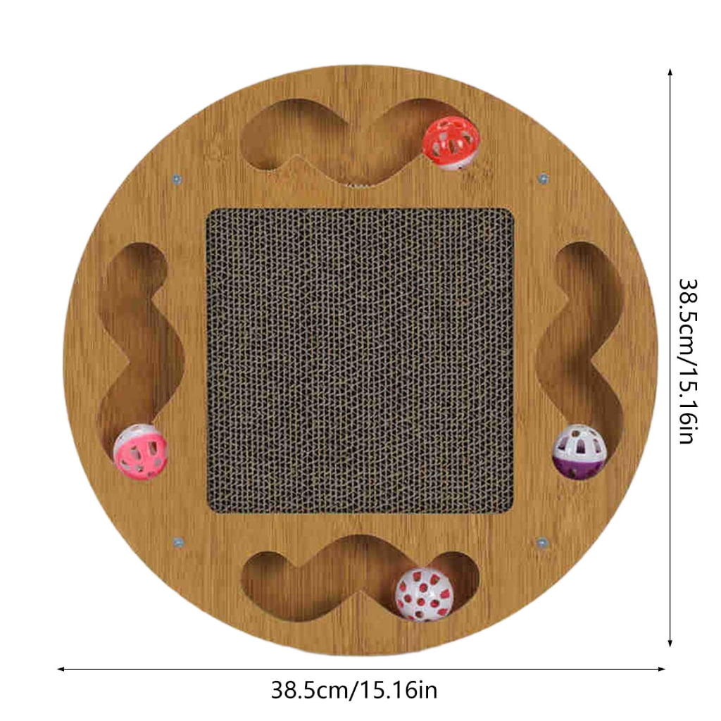 Interactive Cats Toy with Teasing Track Ball Circuit Toy with Scratch Pad Multifunctional Cats Teasing Toy