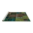 thumbnail image 2 of Ahgly Company Machine Washable Indoor Rectangle Oriental Turquoise Blue Modern Area Rugs, 7' x 9', 2 of 4