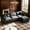 Black+3 seats, variant on QuzyAor 102" Chenille Modular Sectional Sofa, L Shaped Cloud Couch with Movable Ottoman, DIY Comfy Couch for Living Room, Green