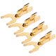 thumbnail image 4 of 4 piezas Conector de horquilla en forma de Y chapado en oro de 45 grados Conector de cable de altavoz de horquilla para bricolaje, 4 of 10