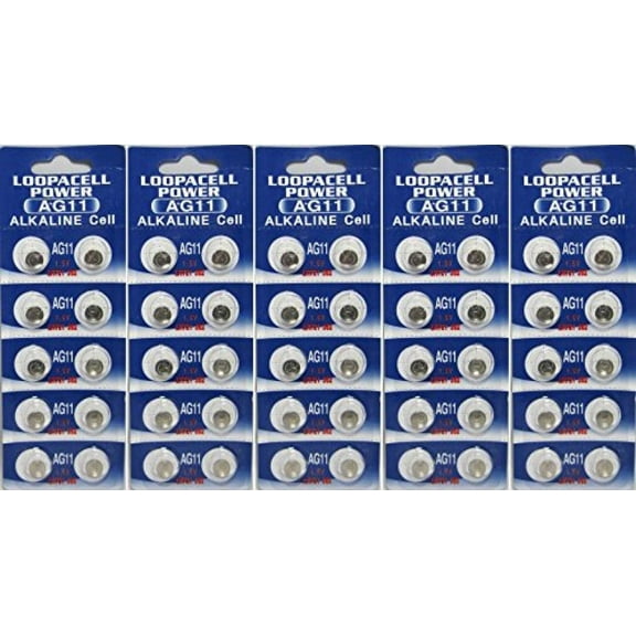 50 Pack AG11 LR721 362 SR721SW 1.5V Alkaline LOOPACELL Watch Batteries