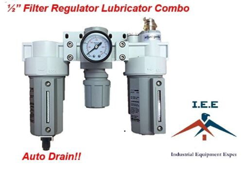 1/2" Air compressor Regulator & Filter combo w/ gauge & Auto Drain I.E.E 