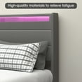 thumbnail image 4 of Oneinmil Queen Size Bed Frame, Upholstered Platform with 4 Storage Drawers and with 20 Color Led Headboard, Dark Gray, 4 of 9