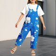 thumbnail image 2 of Ruyang Girls Overalls Cute Floral Print Adjustable Straps Straight Jumpsuit Summer Loose Fit Casual Trendy Rompers for Teens, 2 of 4