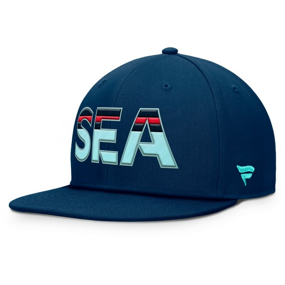 Men's Fanatics Deep Sea Blue Seattle Kraken Authentic Pro Rink Snapback Hat