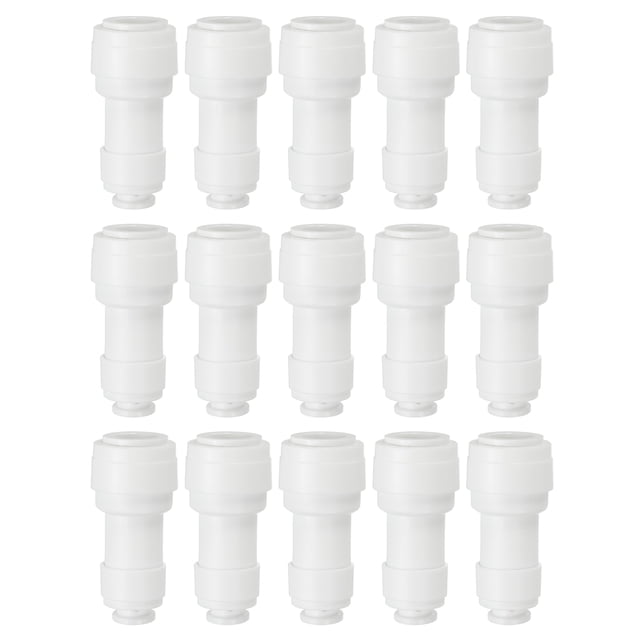 Conector de unión recta para purificador de agua Uxcell, accesorios de tubo de conexión rápida para filtro de agua RO DI 15 3/8" x 1/4"