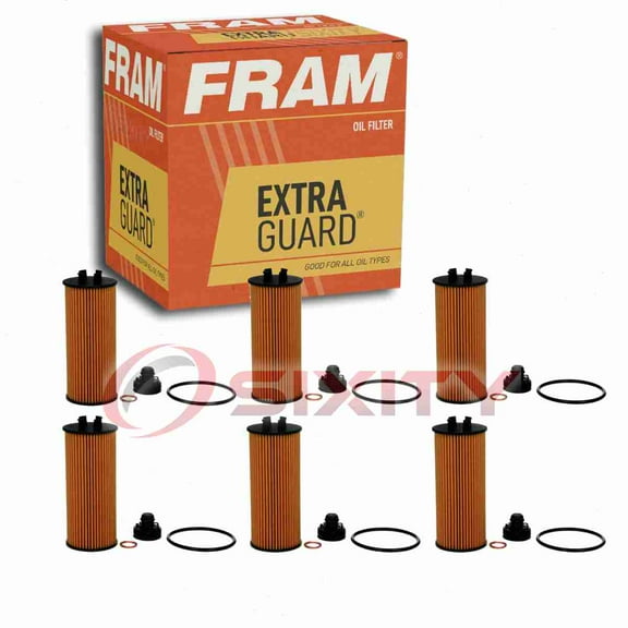6 pc FRAM CH11885 Extra Guard Engine Oil Filters for 001 9727 V001 041-0819 059 198 405 LF650 WL10008 WP975 Oil Change Lubricant Filters Fits select: 2016-2019 BMW X1, 2014-2023 MINI COOPER
