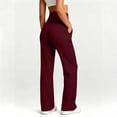 thumbnail image 5 of Admvng Womens Pants Solid Casual Elastic Waist Yoga Workout Leggings, 5 of 8