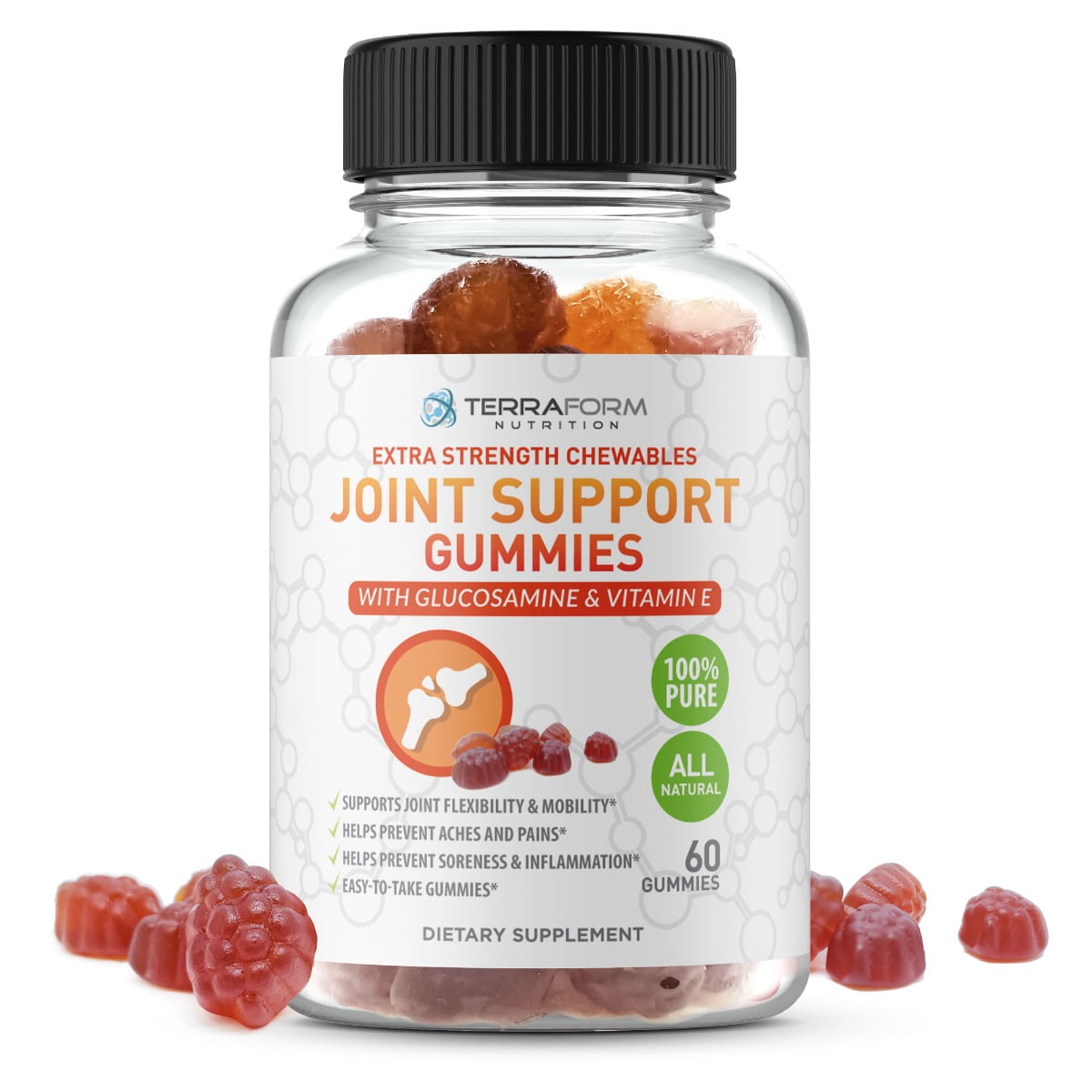 Extra Strength Joint Support Gummies with Glucosamine and Vitamin E 60 Count