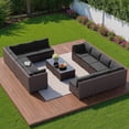 thumbnail image 6 of Patio Furniture Set on Sale, Asofer 7-PCS Outdoor Conversation Sectional Sofa with Cushion Glass table for Porch, Poolside, 6 of 8