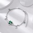 thumbnail image 3 of Dorunmo Four Leaf Clover Anklet 925 Sterling Silver Shamrock Anklet Irish Jewelry for Women 9+2 Inch, 3 of 5