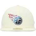 thumbnail image 2 of Men's New Era Cream Tennessee Titans Chrome Color Dim 59FIFTY Fitted Hat, 2 of 6