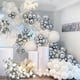 thumbnail image 4 of Arco de globos blanco y gris: kit de arco de globos de cumpleaños de 103 piezas de color blanco y gris plateado, kit de guirnalda de globos adecuado para decoración de cumpleaños de niños y niñas, b, 4 of 5
