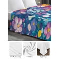 thumbnail image 6 of Colorful Spring Floral King Size Flat Sheet, Wrinkleproof & Fadeproof Cooling Flat Bed Sheet Only, Modern Oil Painting Abstract Art Breathable Soft Bedding Top Sheets 105 x 98 Inches, 6 of 8