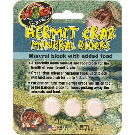 Zoo Med Hermit Crab Mineral Blocks [Aquarium, Supplements] 1 count
