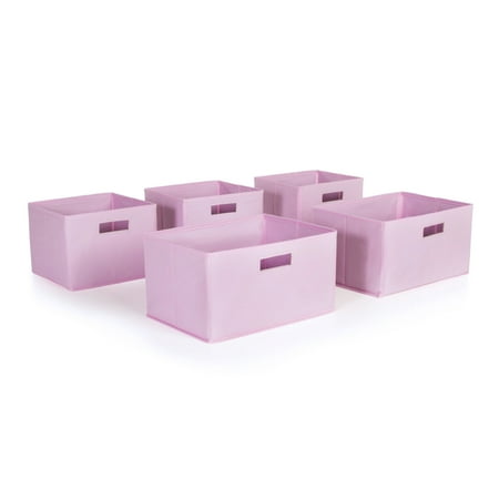 Pink Storage Bins - Pink Storage Bins - Set of 5