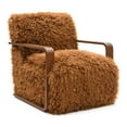 thumbnail image 3 of Furniture of America Birma Modern Faux Fur Ultra Soft Long Haired Accent Chair, Camel Brown, 3 of 12