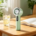 thumbnail image 4 of Linnome Portable Handheld Fan with Digital Display Turbine Cool Function USB Rechargeable for Office Home Adjustable Wind Speed 6.1x2.36x1.57in, 4 of 6