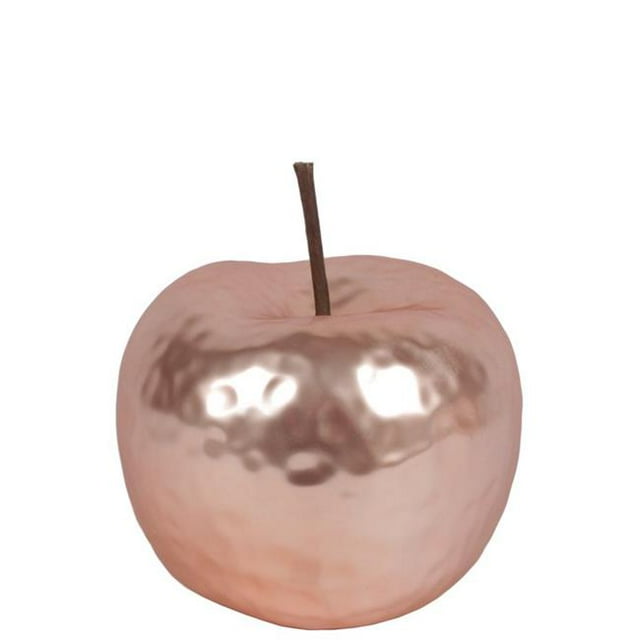 Urban Trends Collection 44328 Ceramic Apple Figurine, Hammered Matte Rose Gold - Small